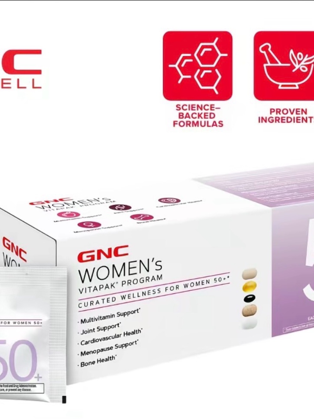 GNC Women’s Vitapak Program Multivitamin Pack – White & Purple